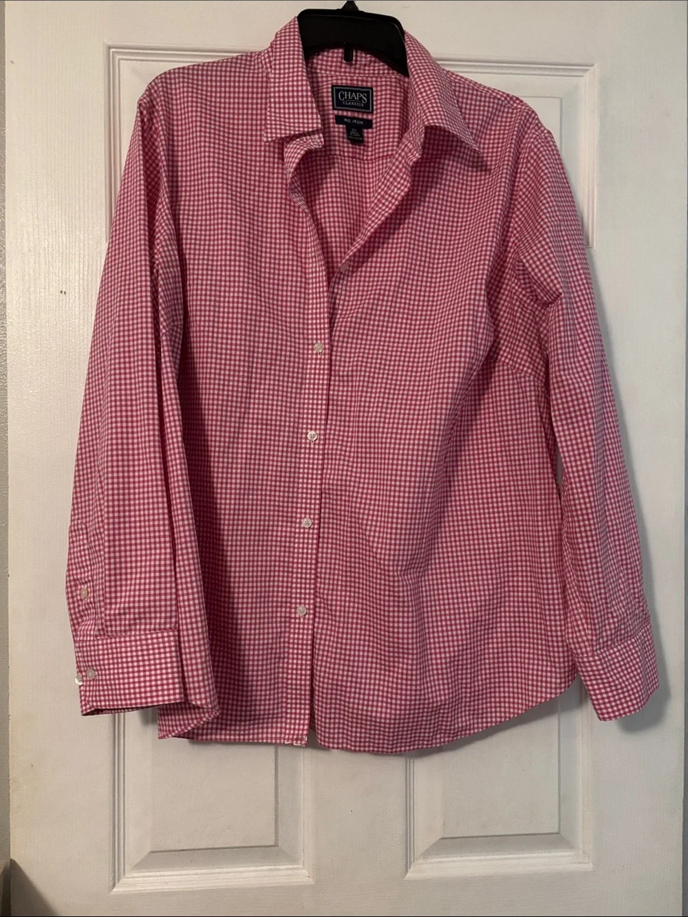 Chaps Pink Gingham Button-Front Shirt